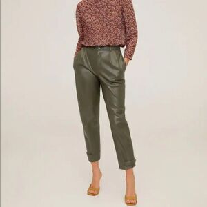 MNG faux leather Dart high waist pants
